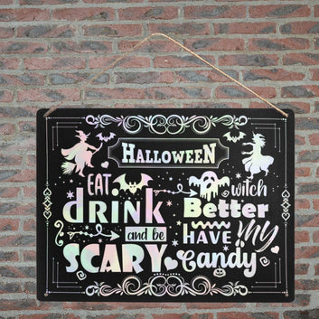 Happy halloween Metal Sign Witch Hanging Sign-MoonChildWorld