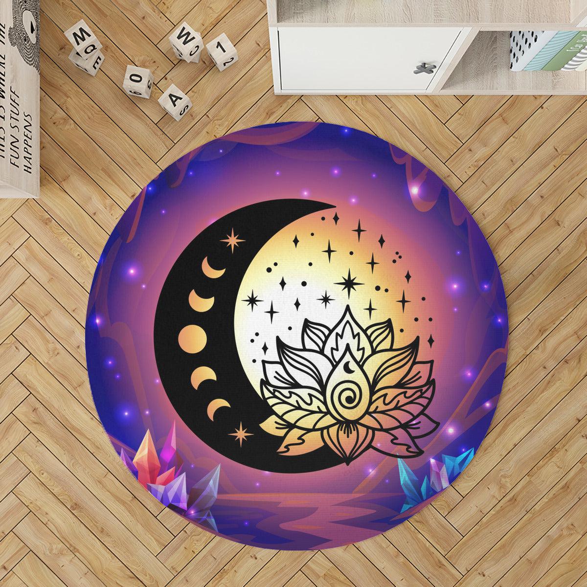 Lotus Moon Round Rug Magick Rug-MoonChildWorld