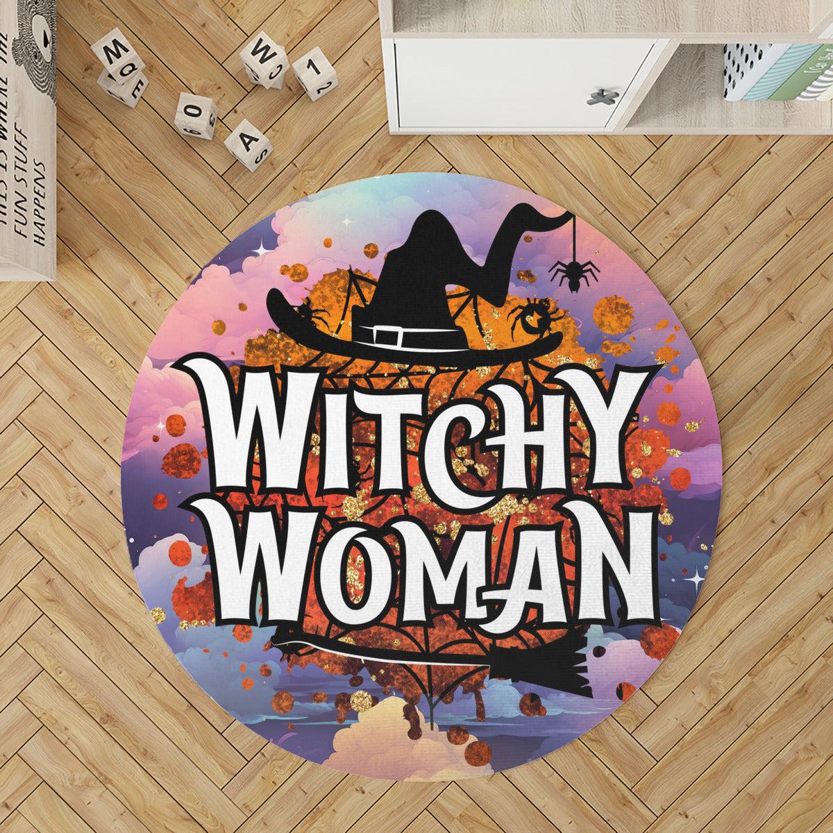 Witchy Woman Round Rug-MoonChildWorld