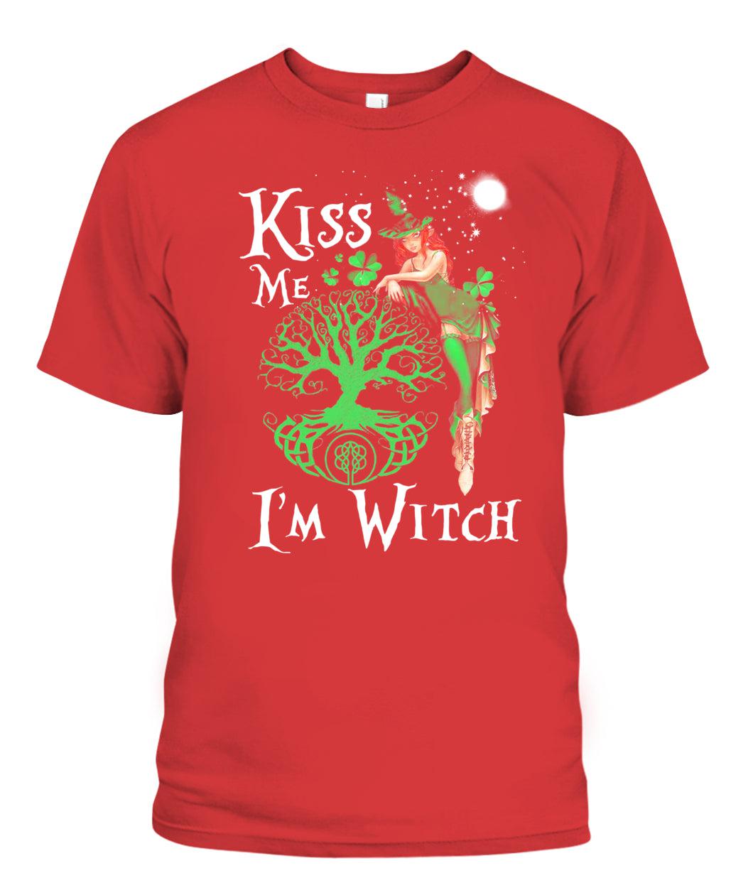 Witch Tshirt Irsh witch Tshirt Kiss Me Im' a Witch Tshirt-MoonChildWorld