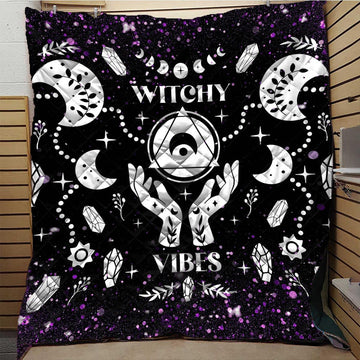 Witch Vibes Witch Quilt Blanket-MoonChildWorld