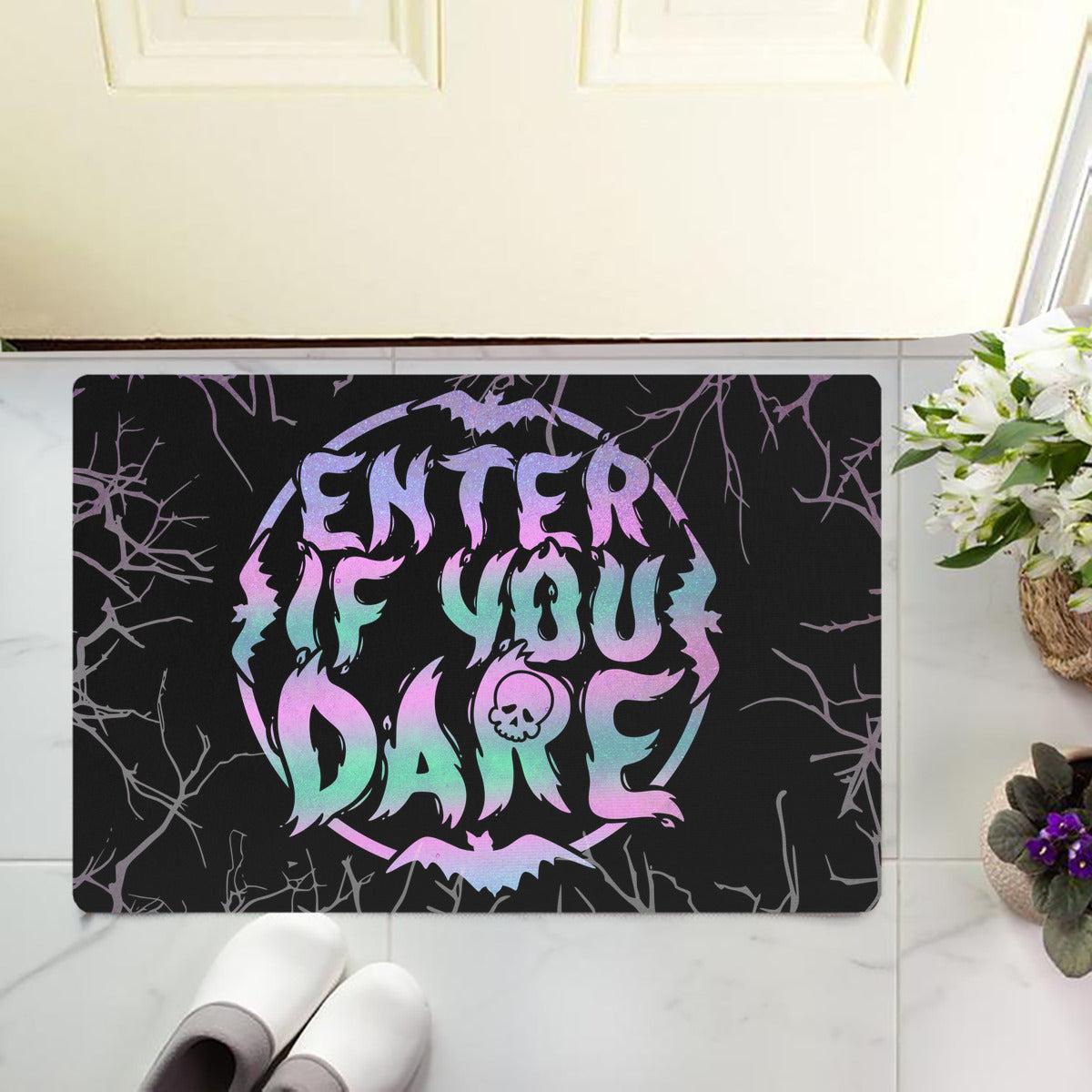 Enter if you dare Witch Doormat Halloween Doormat-MoonChildWorld