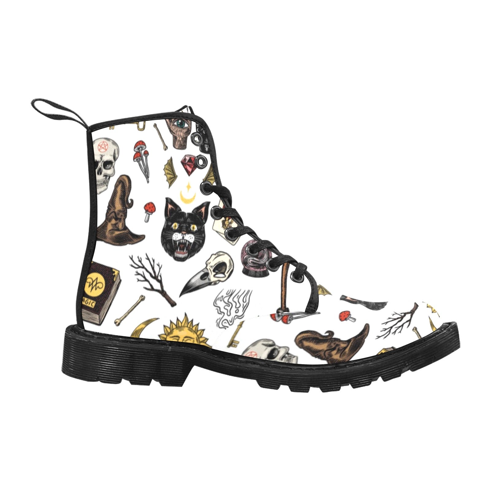 Pattern Witch Gothic Martin Boots-MoonChildWorld