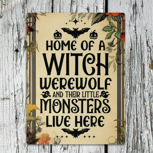 Home of Witch Halloween Metal Sign-MoonChildWorld