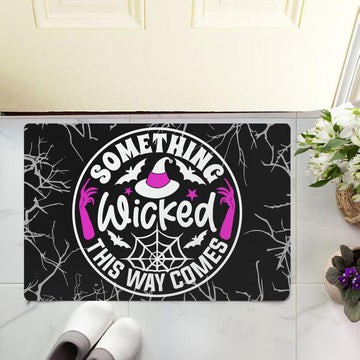 Something wicked Witch Doormat Halloween Doormat-MoonChildWorld