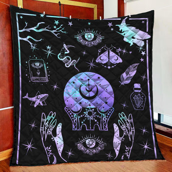 Crystal ball Witch Quilt Blanket-MoonChildWorld
