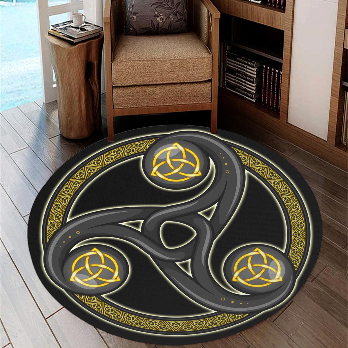 Triskele triquetra round rug Pagan rug-MoonChildWorld