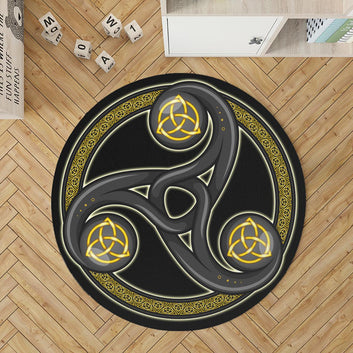 Triskele triquetra round rug Pagan rug-MoonChildWorld