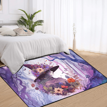 Floral witch area rug Witchy rug