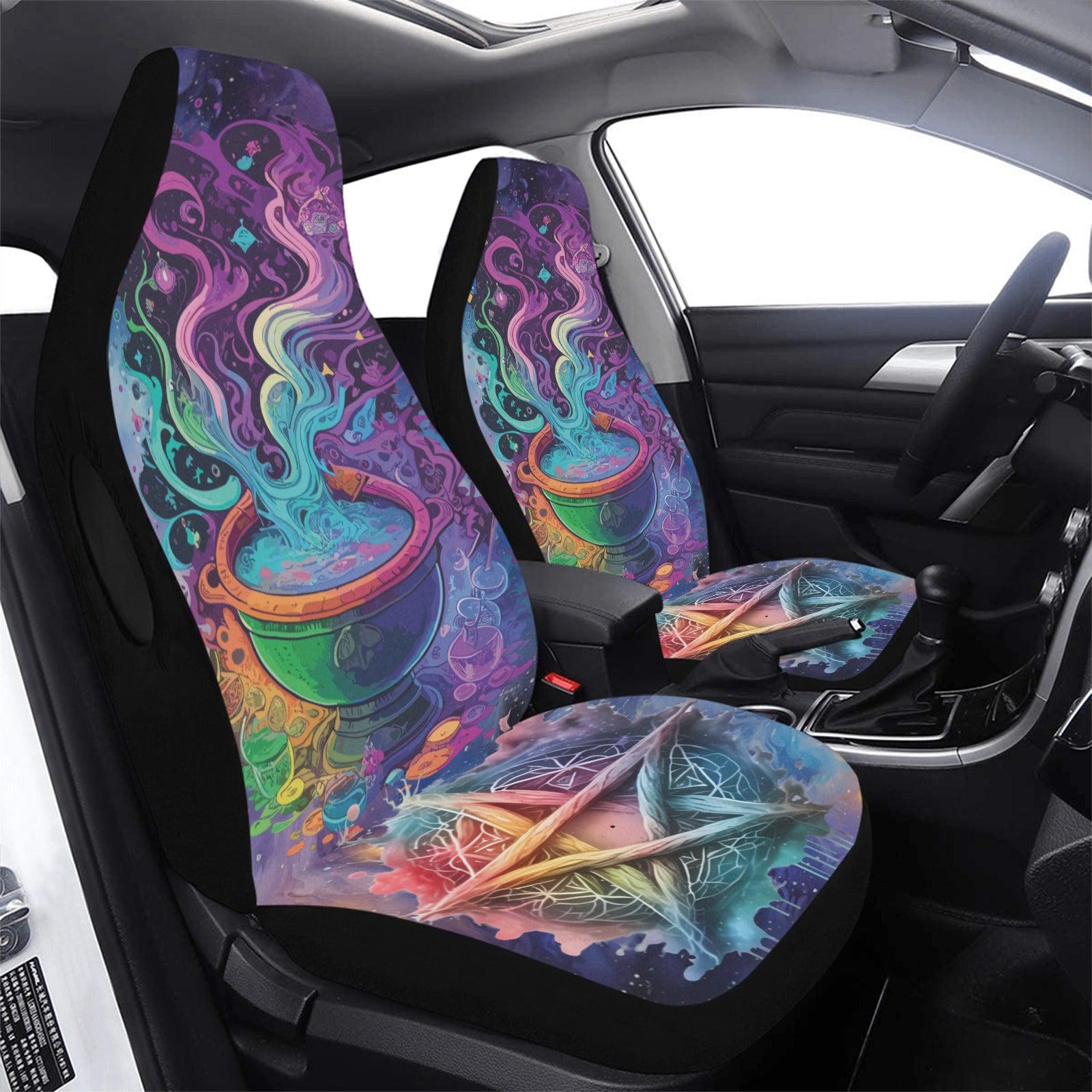 Cauldron Witch Pentacle Car Seat Covers-MoonChildWorld