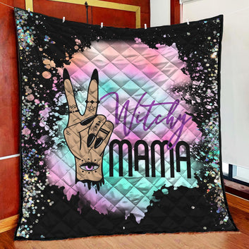 Witchy Mama Witch Quilt Blanket-MoonChildWorld