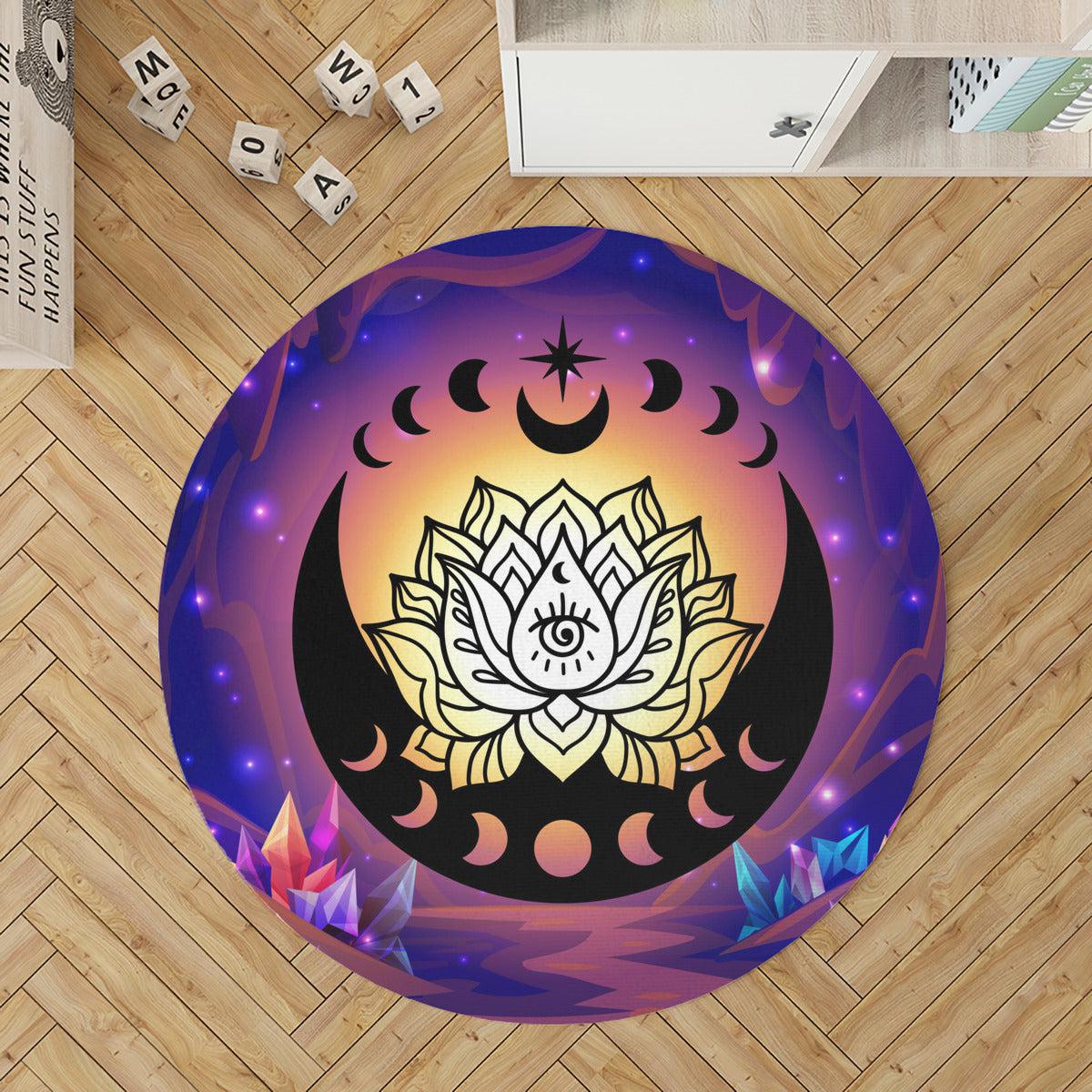 Lotus Moon Round Rug Magick Rug-MoonChildWorld