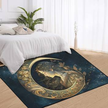 Moon goddess area rug Wicca pagan rug