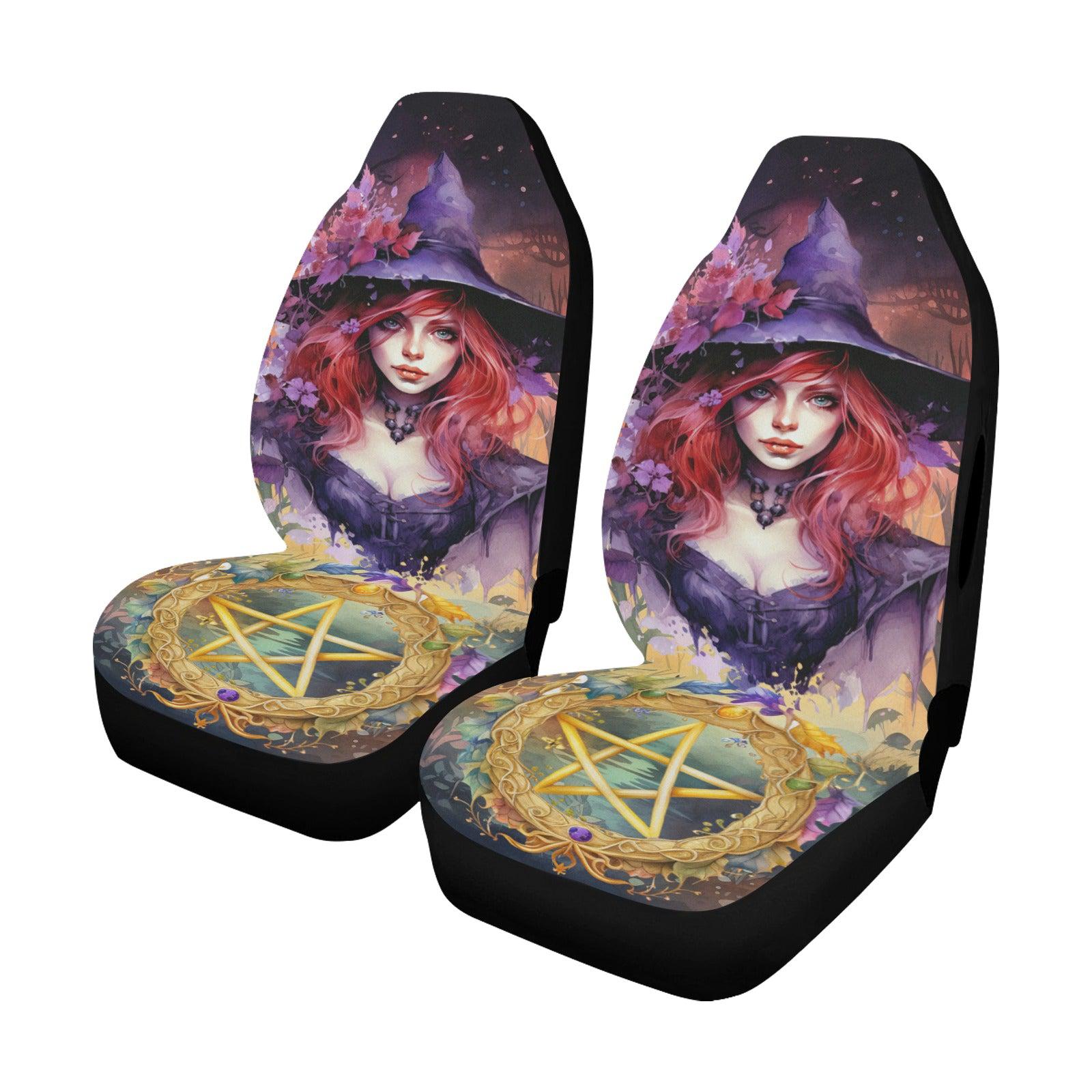 Pentacle Beautiful Witch Car Seat Covers-MoonChildWorld