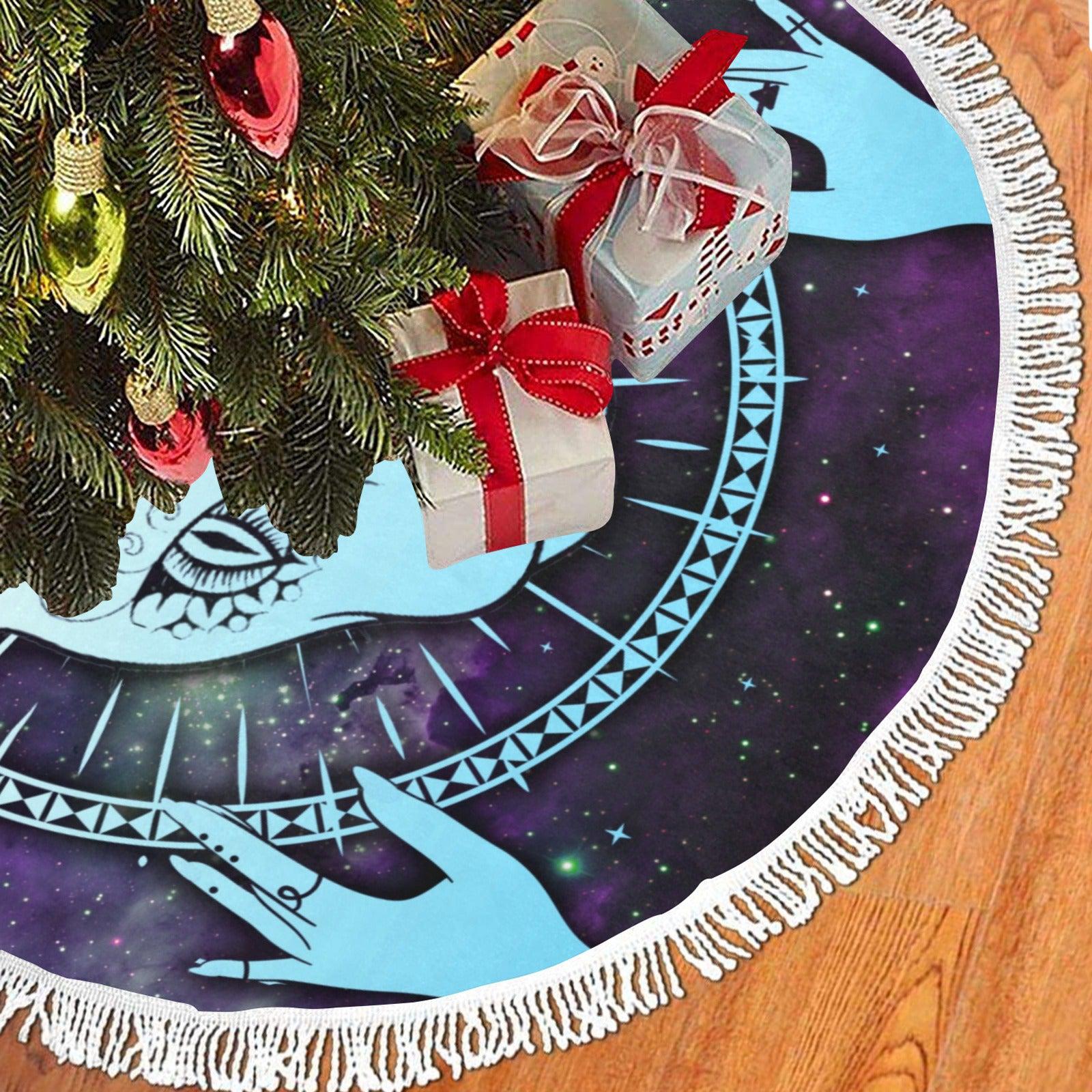Occult cat witch Christmas Tree Skirt-MoonChildWorld