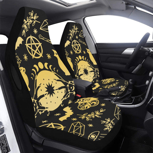 Pentagram moon phase witchy Car Seat Covers-MoonChildWorld