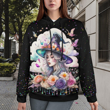 Floral Witch Hoodie-MoonChildWorld