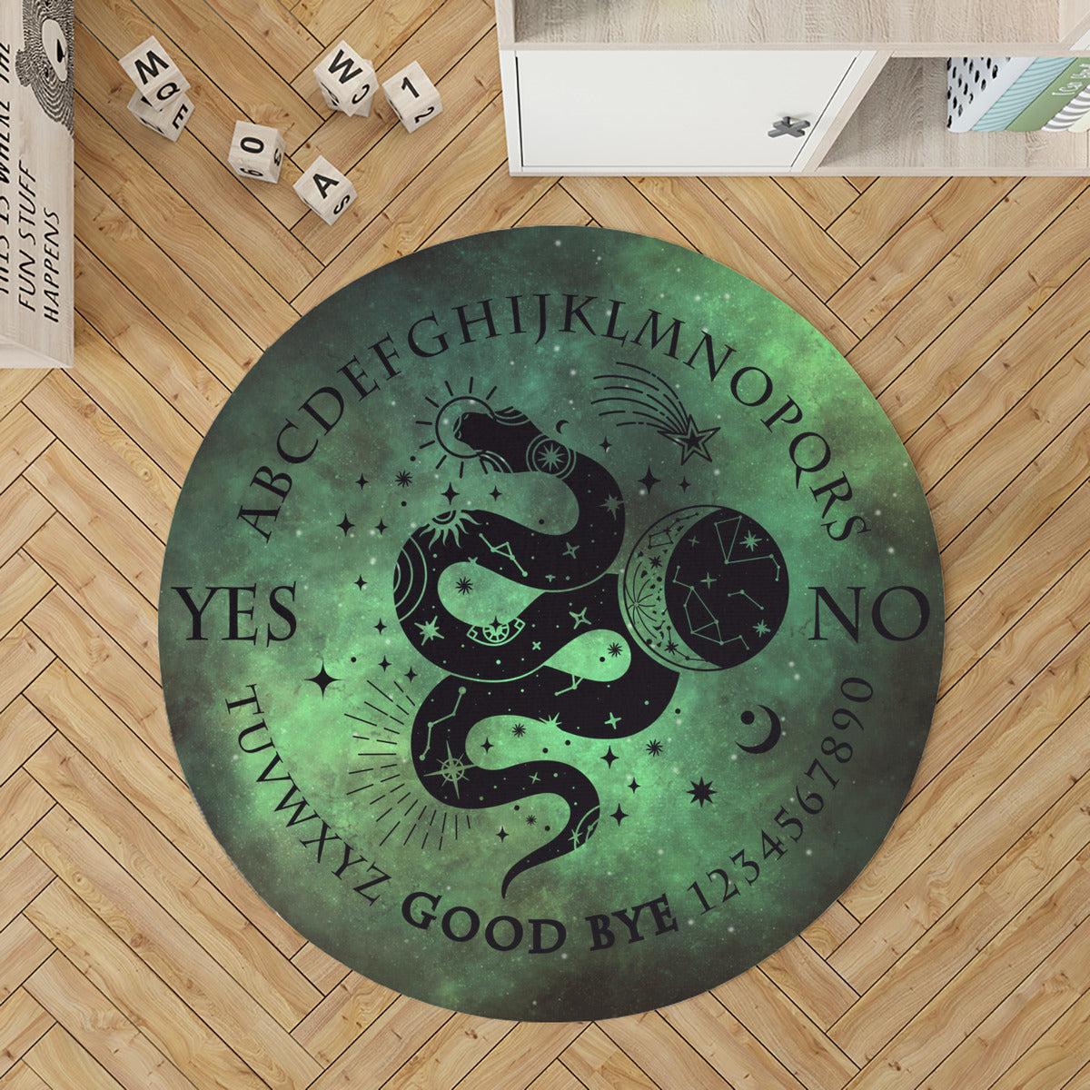 Snake Ouija Round Rug Gothic Witch Rug-MoonChildWorld