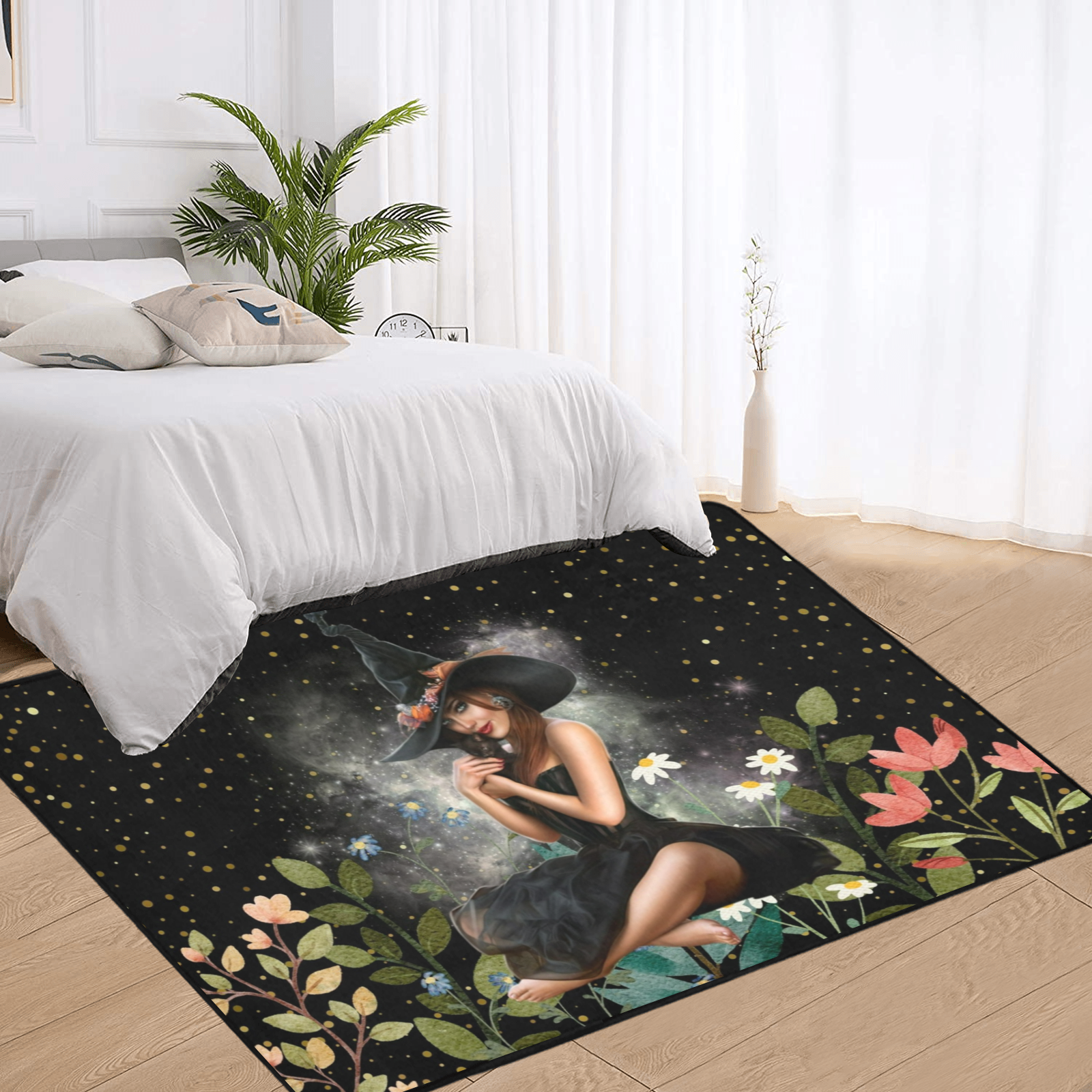 Dark witch area rug Witchy rug-MoonChildWorld