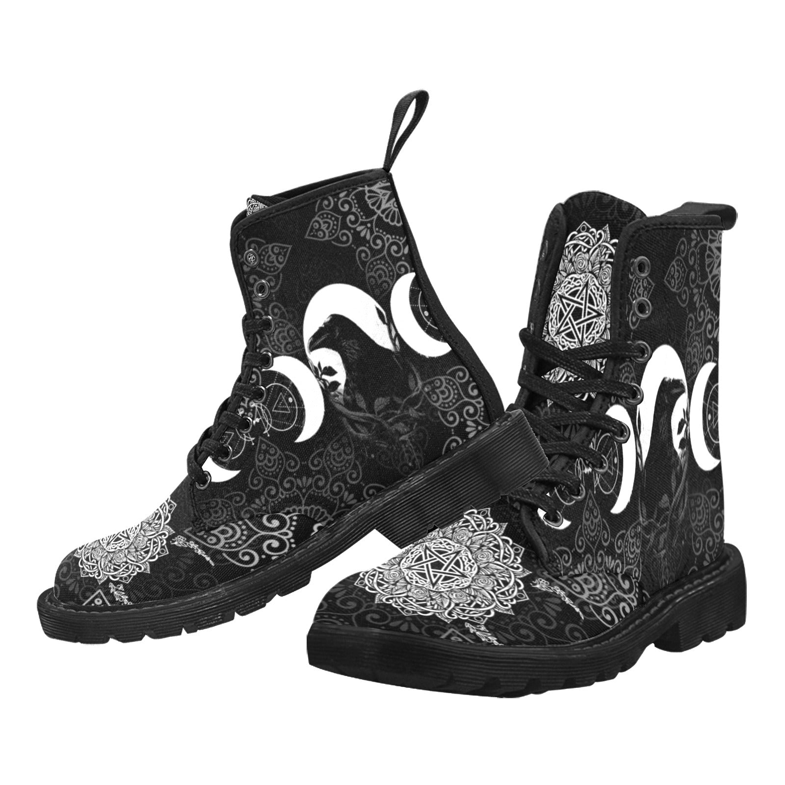 Gothic raven moon witch Martin Boots-MoonChildWorld