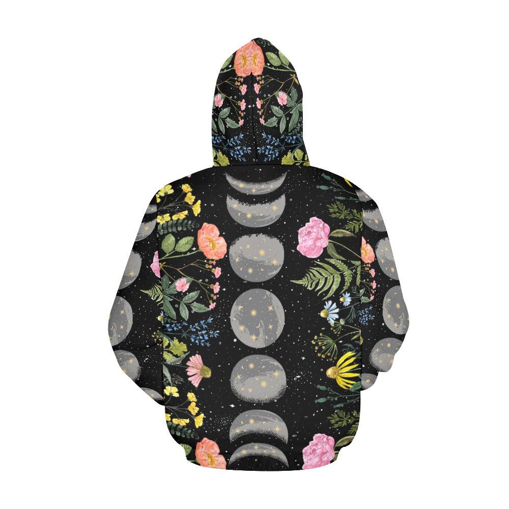 Floral Moon phases Hoodie-MoonChildWorld