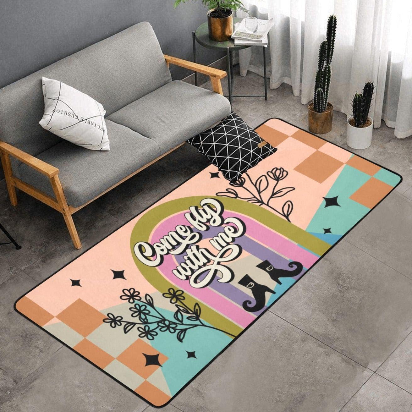 Fly Witch Area Rug-MoonChildWorld