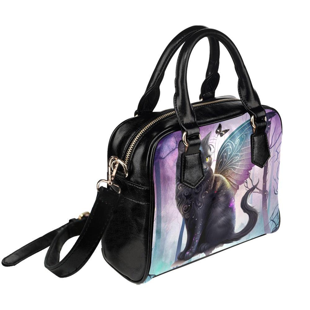 Witch black cat Shoulder Handbag-MoonChildWorld