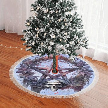 Pentagram Gothic Christmas Tree Skirt-MoonChildWorld