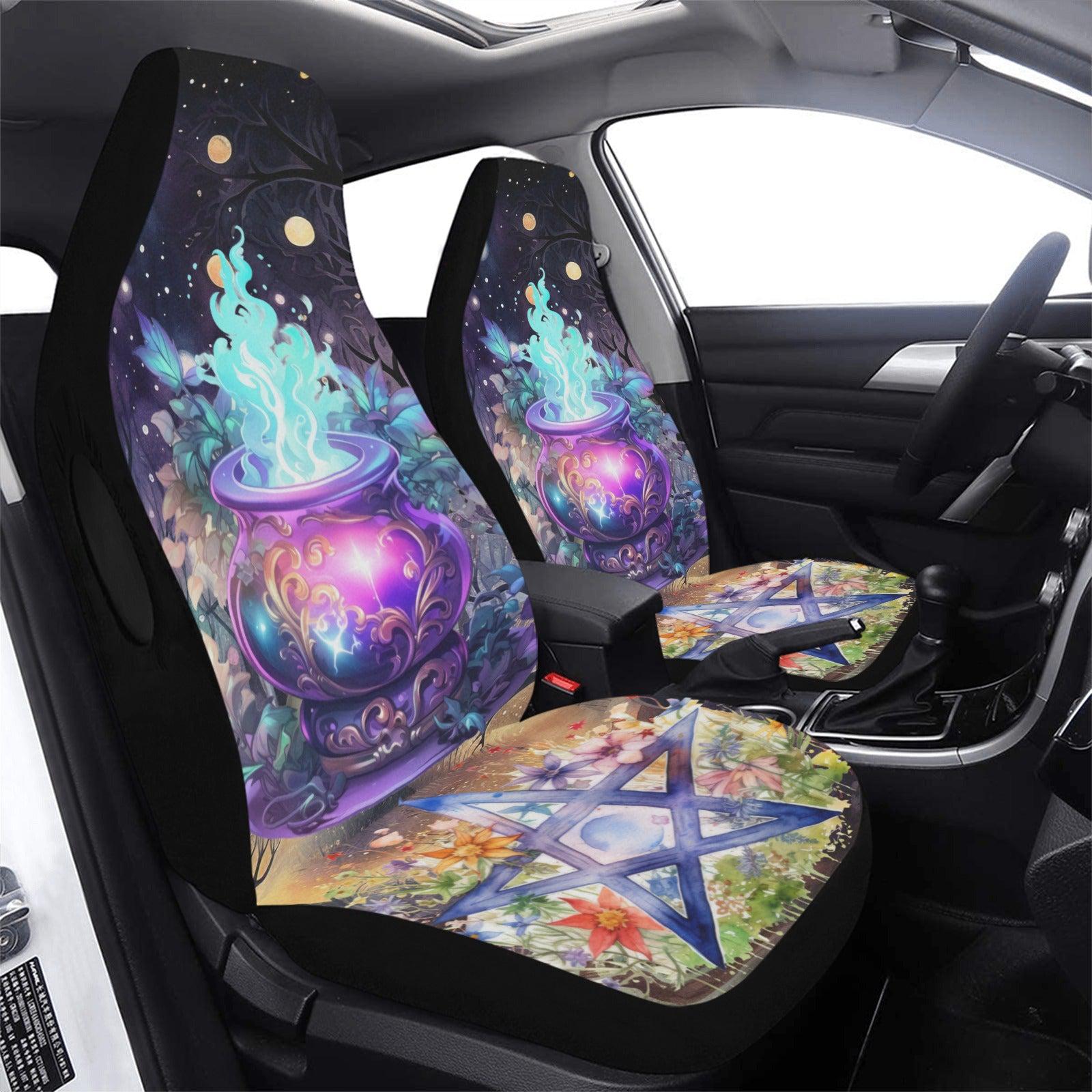 Pentagram Cauldron Witch Car Seat Covers-MoonChildWorld