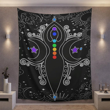 Goddess moon wicca Tapestry-MoonChildWorld
