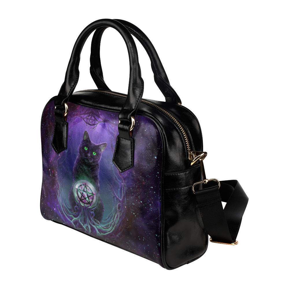 Wicca cat Shoulder Handbag-MoonChildWorld
