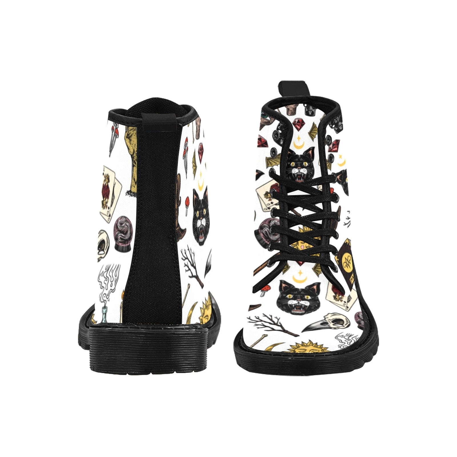 Pattern Witch Gothic Martin Boots-MoonChildWorld