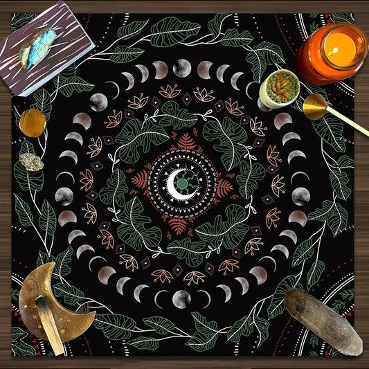Tarot Tablecloth Moon phases Pagan Altar Cloth