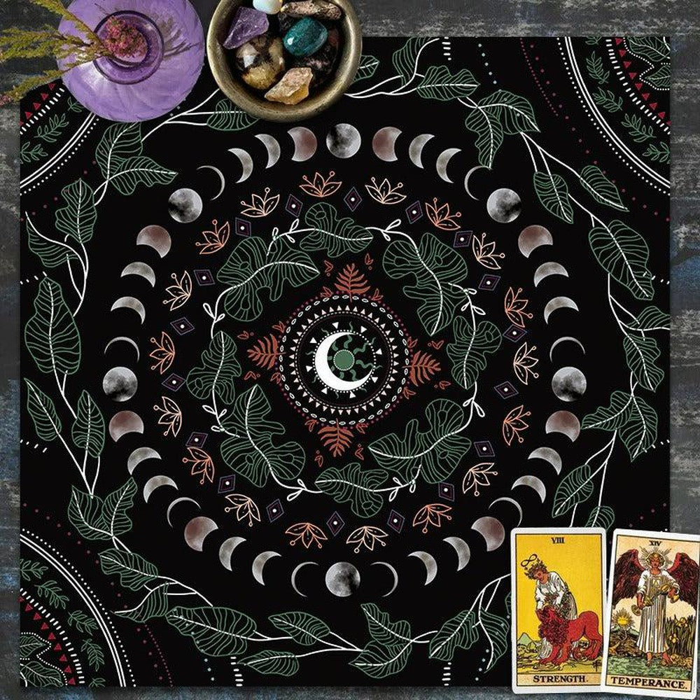 Tarot Tablecloth Moon phases Pagan Altar Cloth-MoonChildWorld