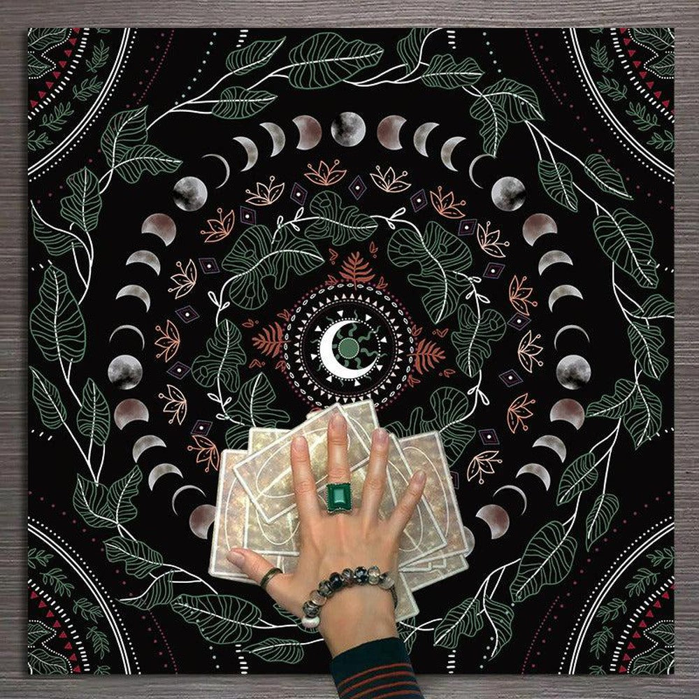 Tarot Tablecloth Moon phases Pagan Altar Cloth-MoonChildWorld