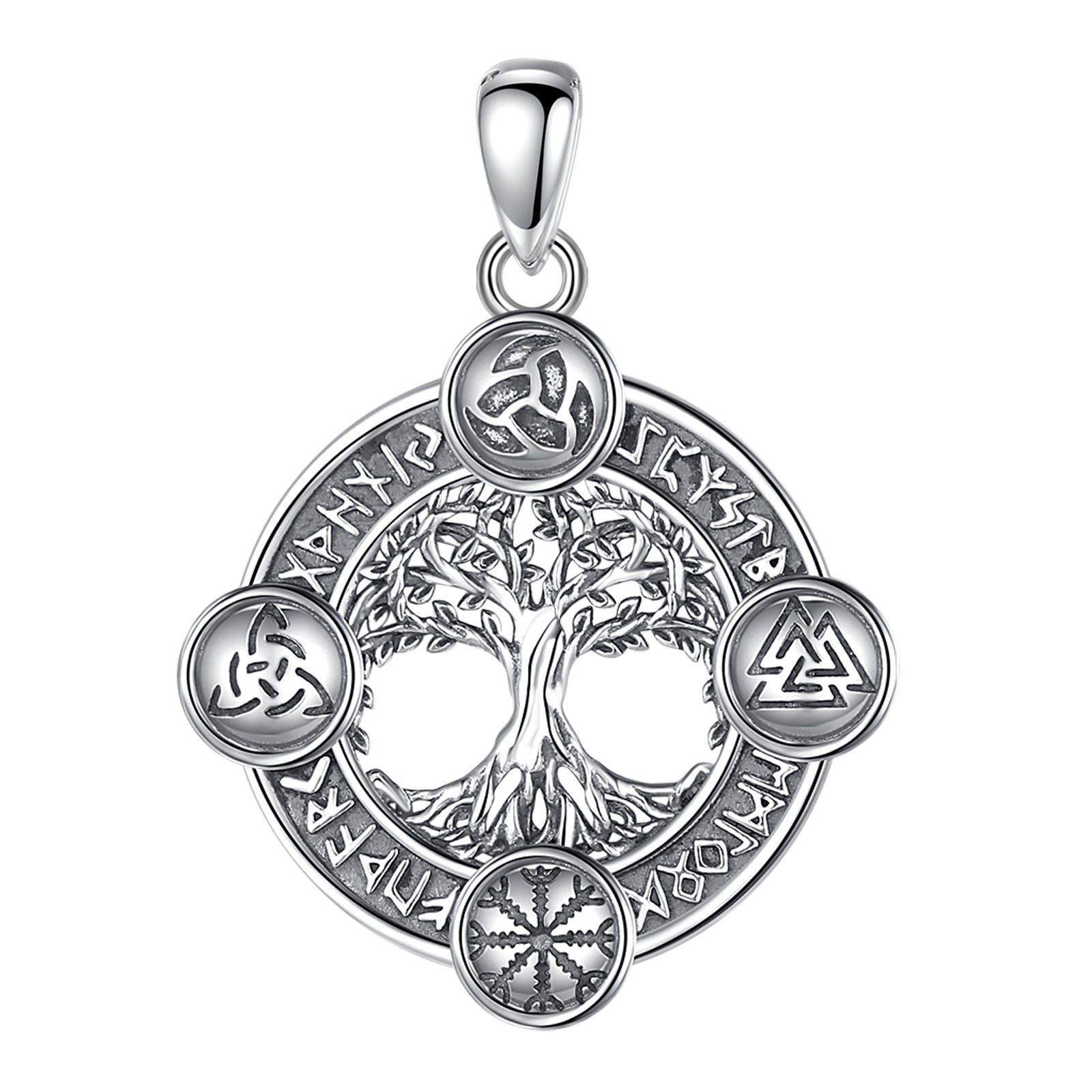 Tree of Life Necklace Norse runes Amulet Pagan Jewelry-MoonChildWorld