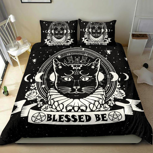 Blessed be wicca cat occult Bedding Set-MoonChildWorld