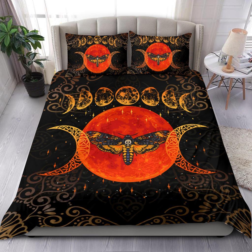 Death Moth Moon phases Wicca Bedding Set-MoonChildWorld