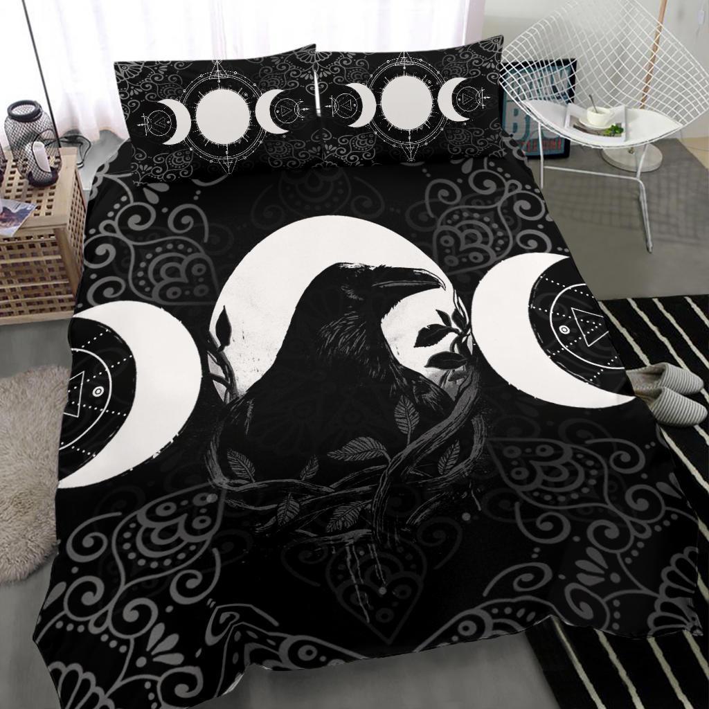 Gothic raven moon wicca Bedding Set-MoonChildWorld