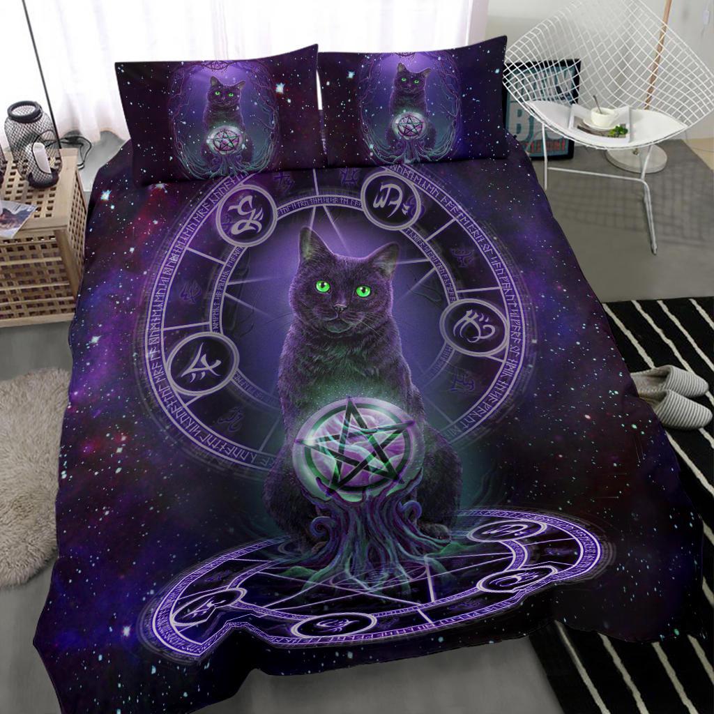 Magic cat witch bedding set-MoonChildWorld