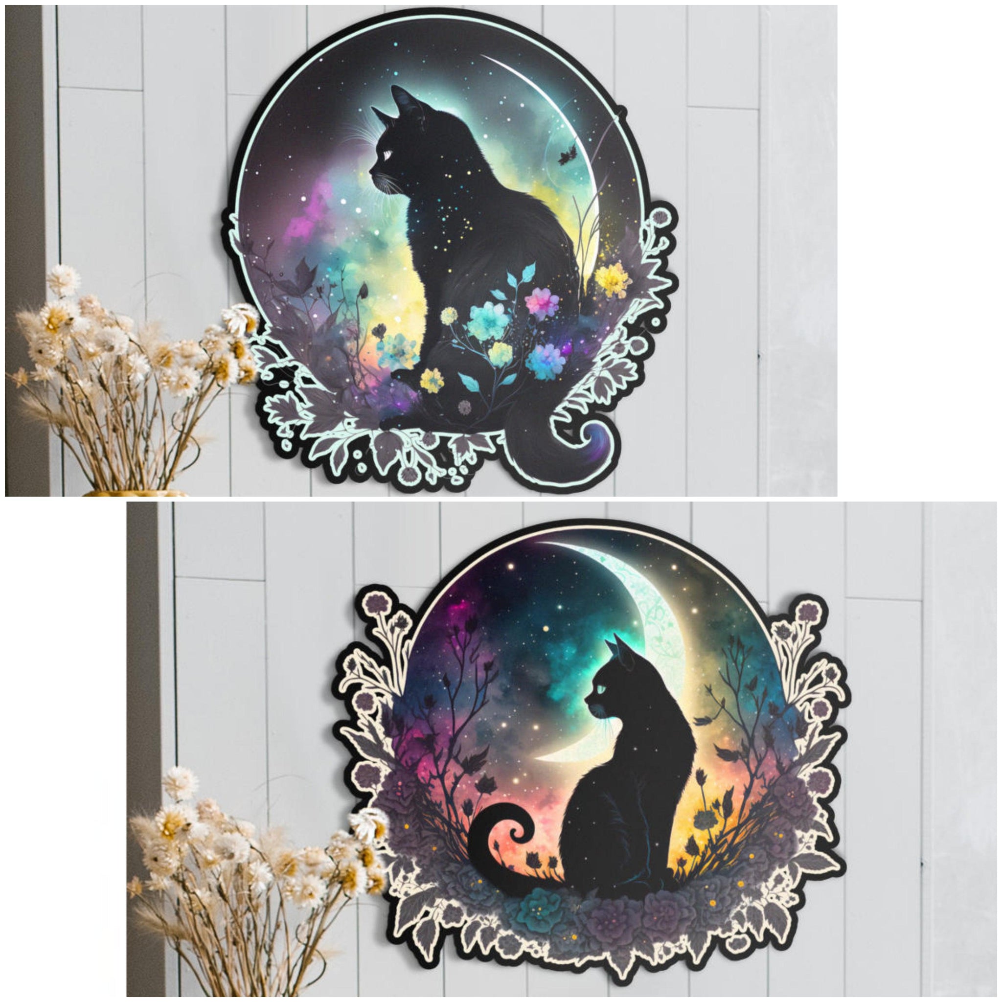 Witchy Black cat Metal Sign-MoonChildWorld
