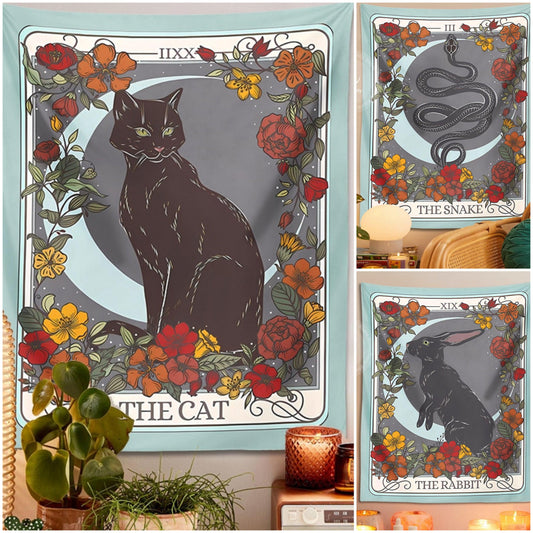 Tarot Witchcraft Tapestry Witchy Wall Hanging-MoonChildWorld