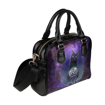 Wicca cat Shoulder Handbag-MoonChildWorld
