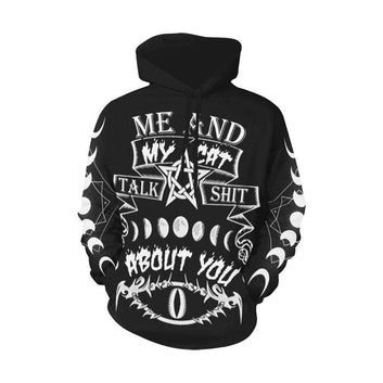 Witchcraft cat moon phases Wicca Hoodie-MoonChildWorld