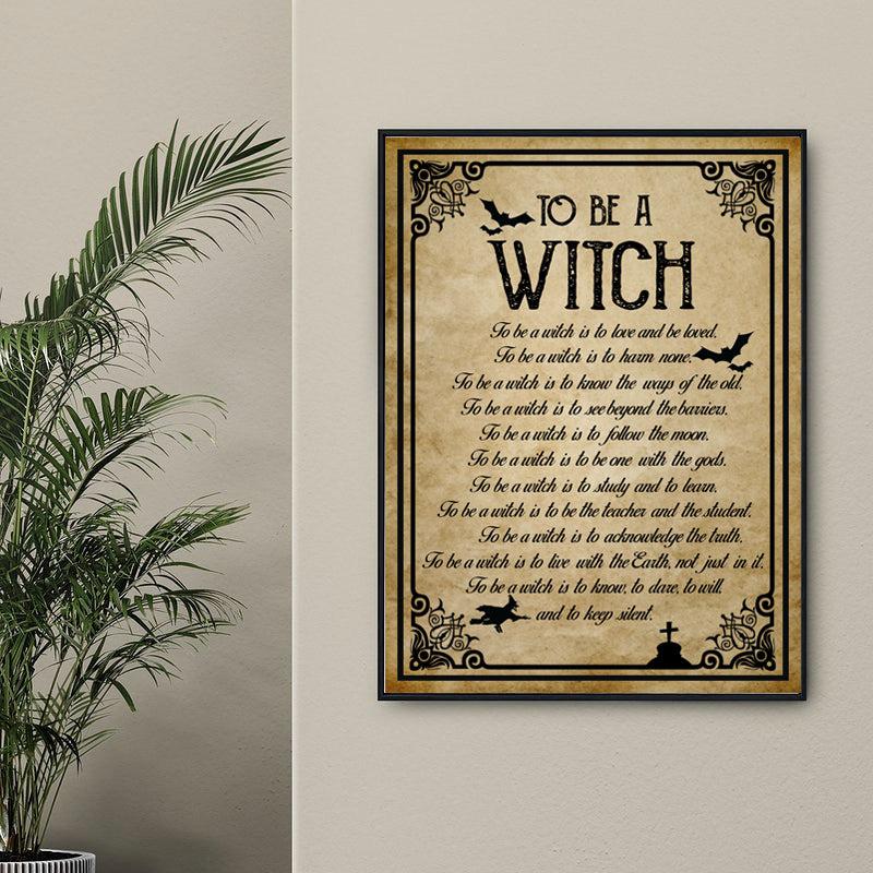 To be a Witch Poster Halloween Poster-MoonChildWorld