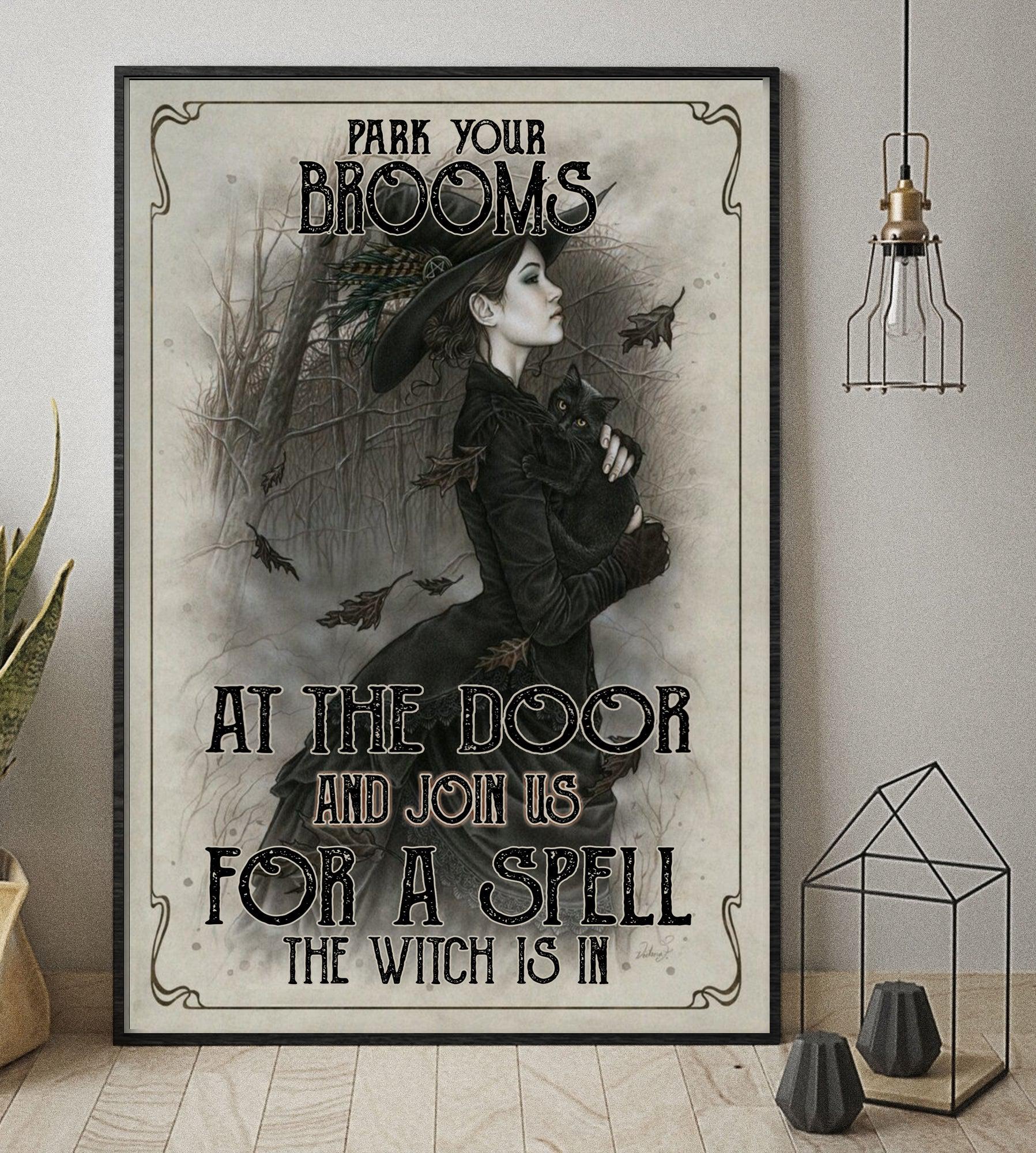 Broom witch Poster Halloween Poster-MoonChildWorld