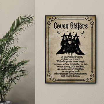 Coven sisters Poster Halloween Poster-MoonChildWorld