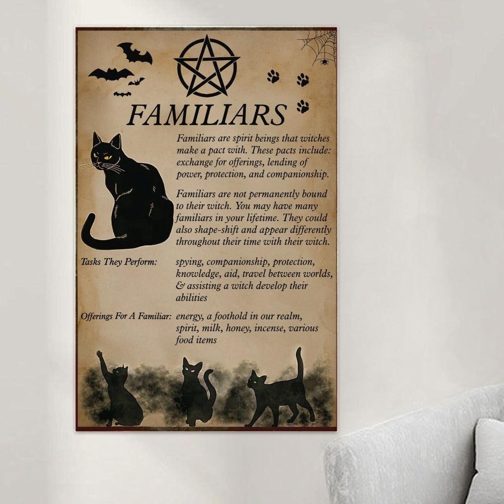 Black cat familiars Poster Halloween Poster-MoonChildWorld