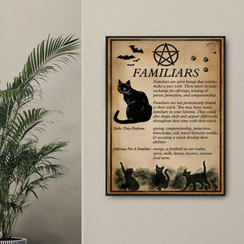 Black cat familiars Poster Halloween Poster-MoonChildWorld