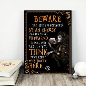 Beware Witch Poster Halloween Poster-MoonChildWorld